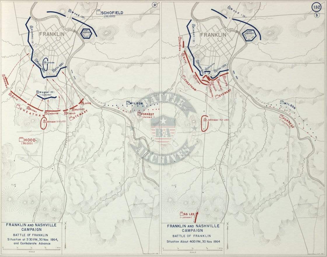 Battle Archives Map Franklin, Tennessee #2