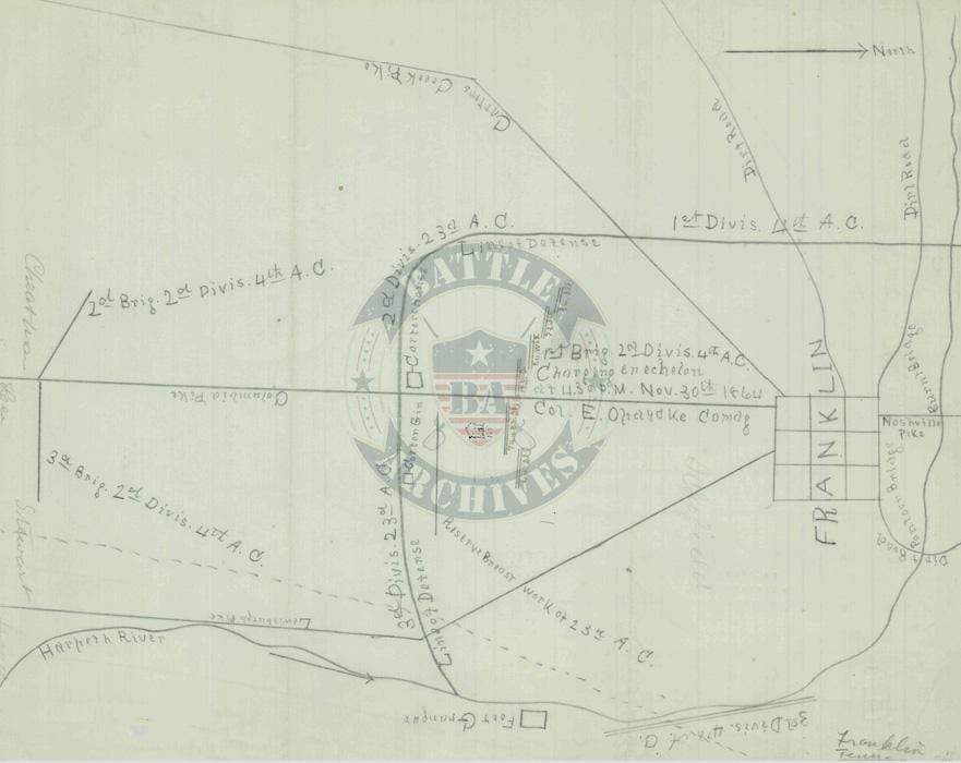 Battle Archives Map Franklin, Tennessee #3