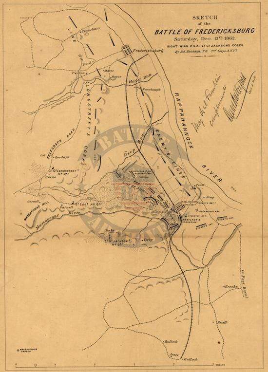 Battle Archives Map Fredericksburg, Virginia #2
