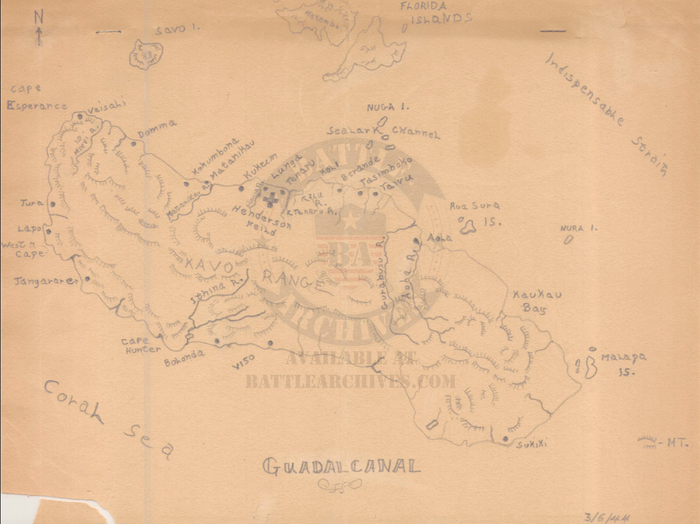 Battle Archives Map Guadalcanal #6