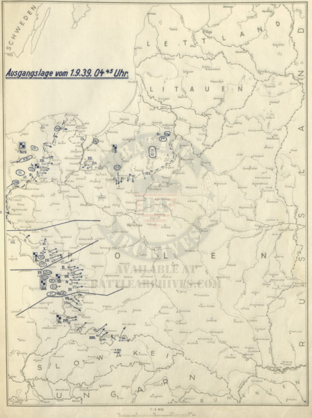 Battle Archives Map Invasion of Poland