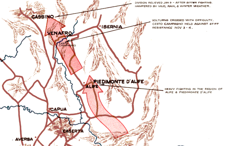 Battle Archives Map Italian Campaign, 45th Infantry Division #1