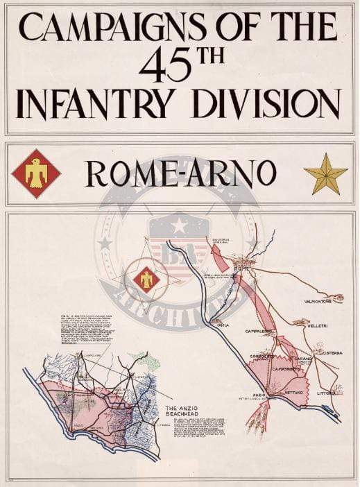 Battle Archives Map Italian Campaign, 45th Infantry Division