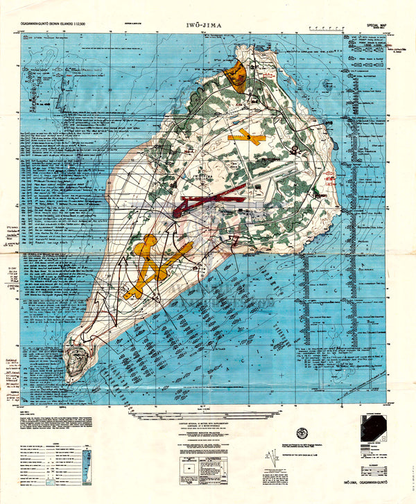 Battle Archives Map Iwo Jima Battle Map With Detailed Descriptions and Order of Battle