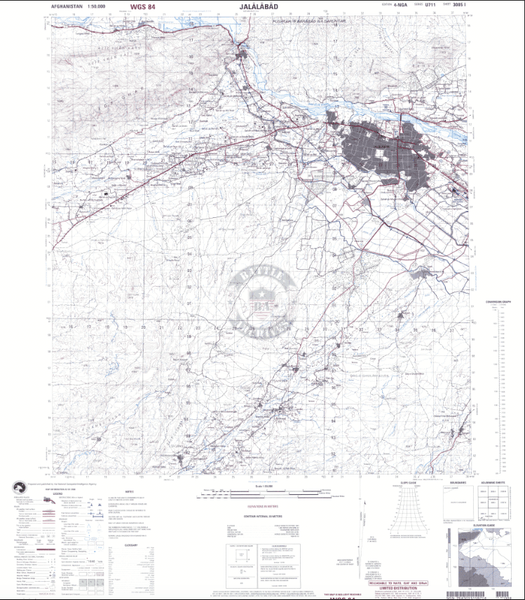 Jalalabad, Afghanistan 2010 City Topographical Map – Battle Archives