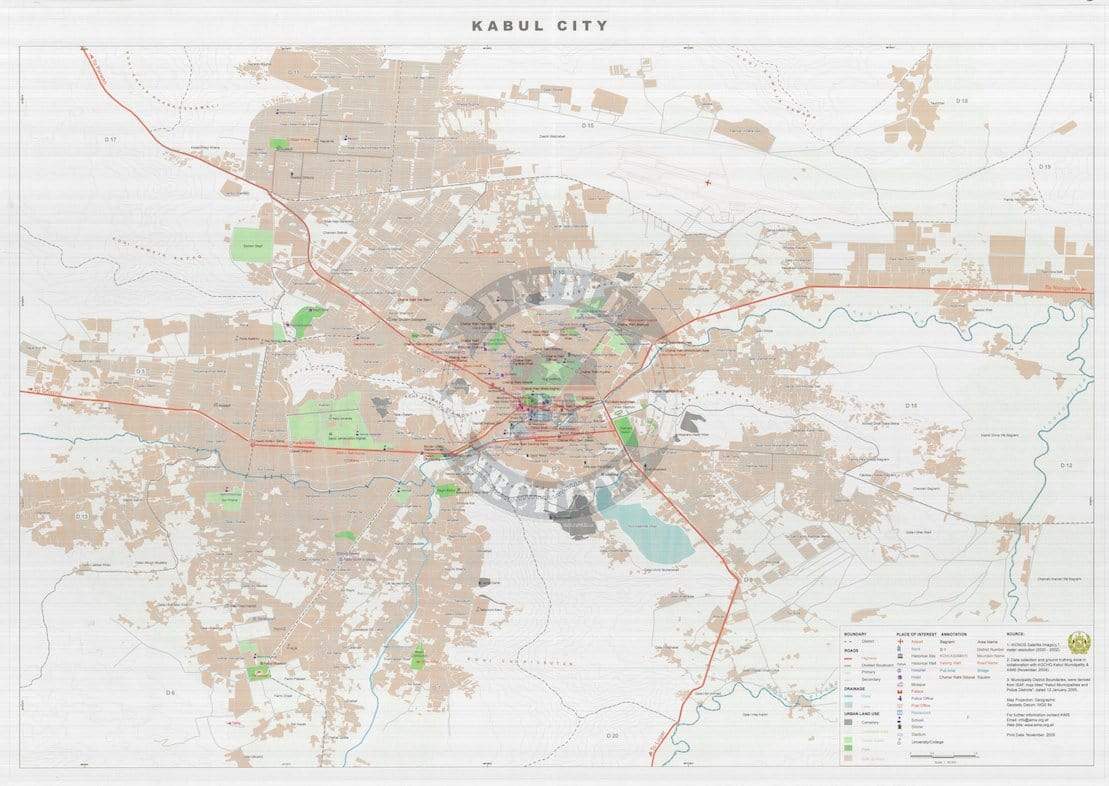 Battle Archives Map Kabul, Afghanistan #1