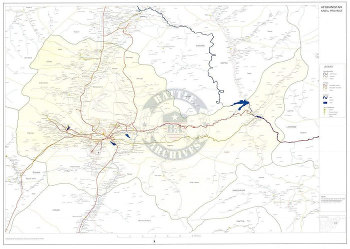 Battle Archives Map Kabul Province, Afghanistan