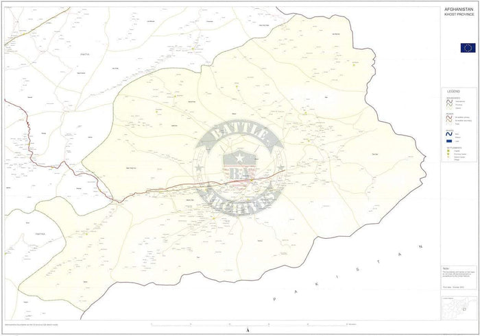 Battle Archives Map Khost Province, Afghanistan