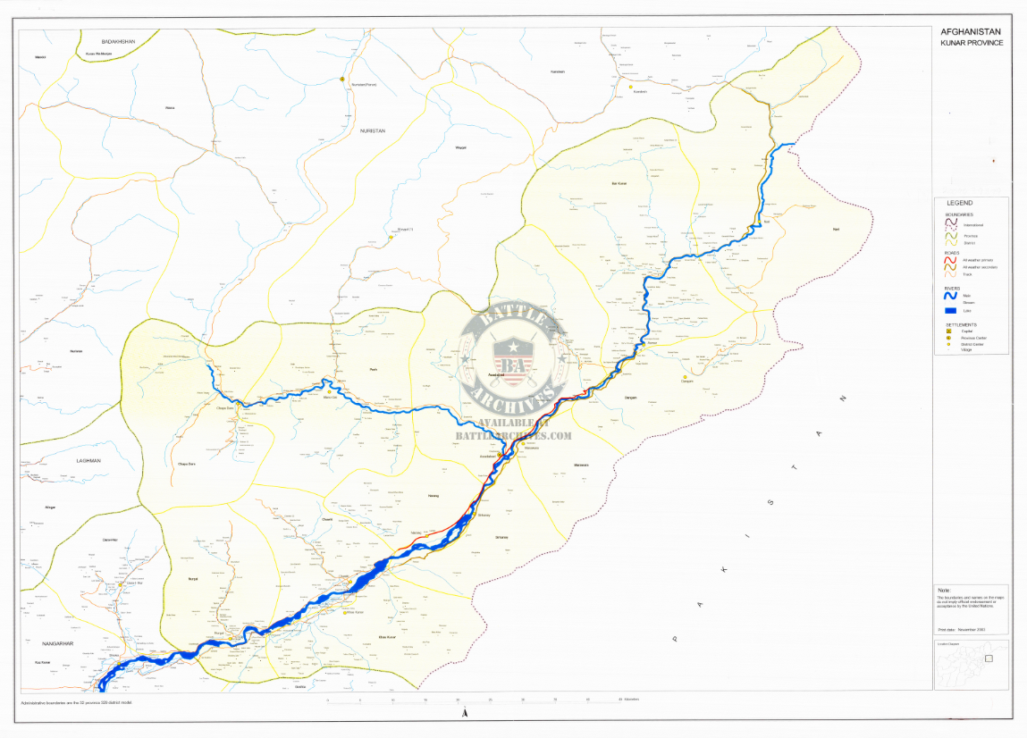 Battle Archives Map Kunar Province, Afghanistan