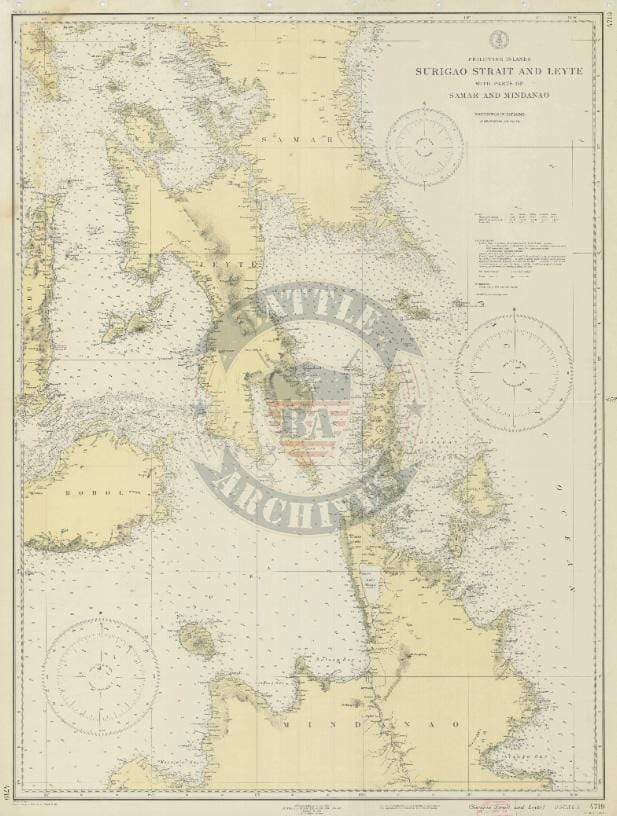 Battle Archives Map Leyte Gulf, Philippines