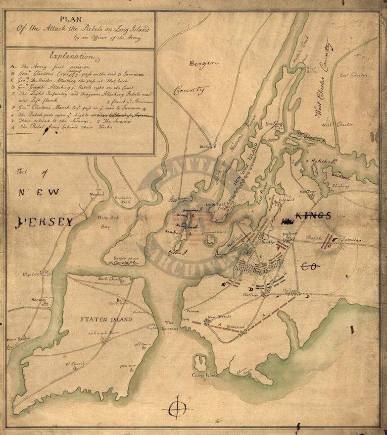 Battle Archives Map Long Island (or Brooklyn or Brooklyn Heights), New York #1