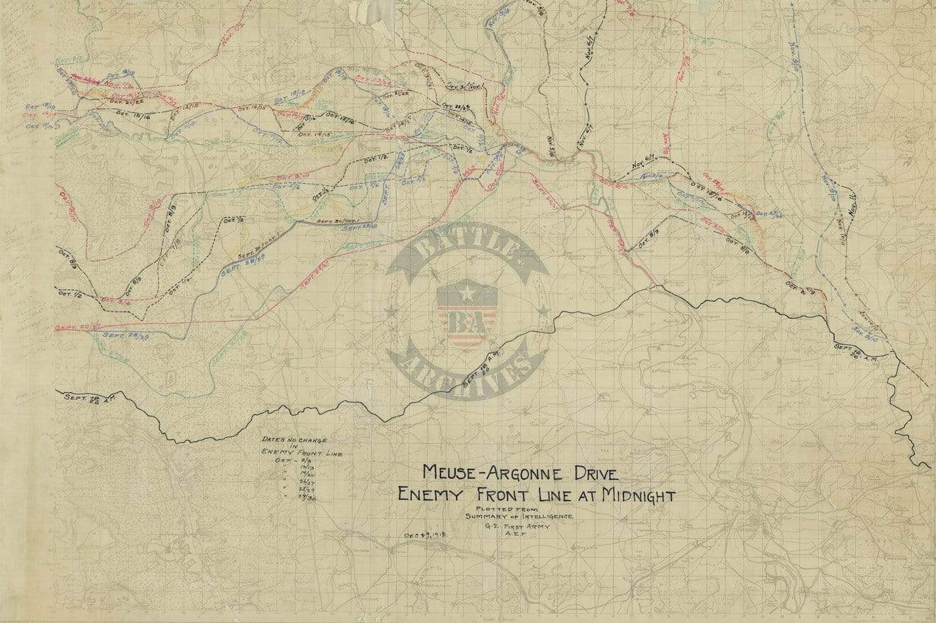 Battle Archives Map Meuse-Argonne Offensive #3