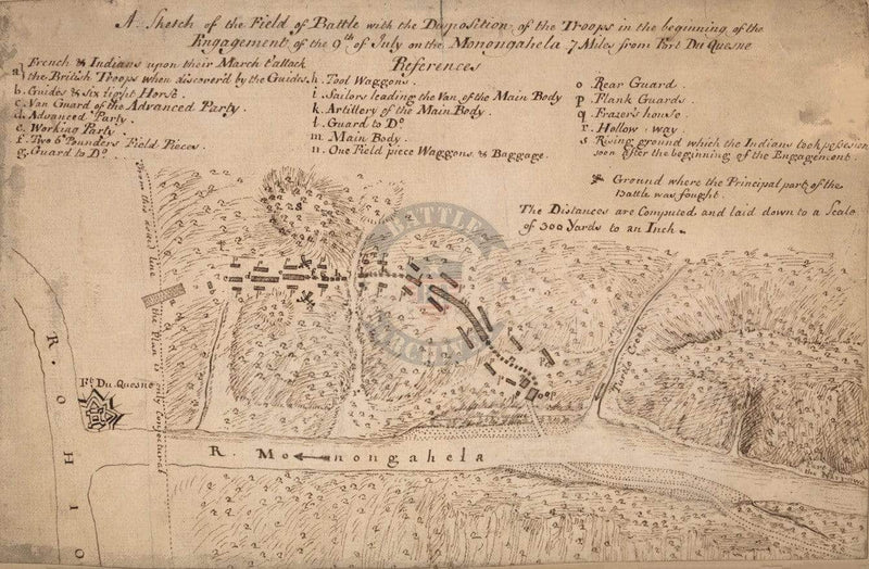 Battle Archives Map Monogahela, Pennsylvania
