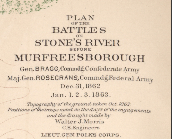 Battle Archives Map Murfreesborough, Tennessee #2