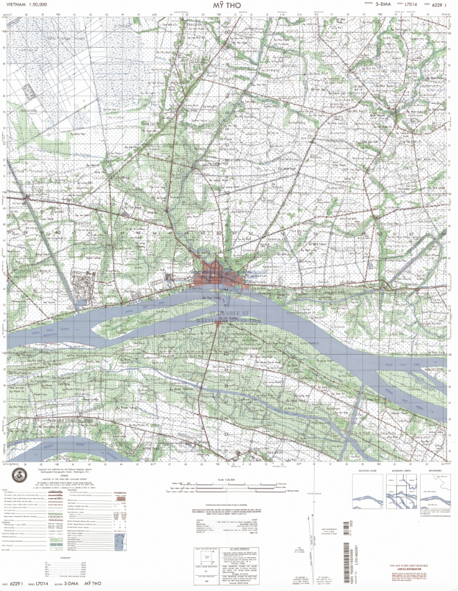 My Tho, Vietnam Topographical Map