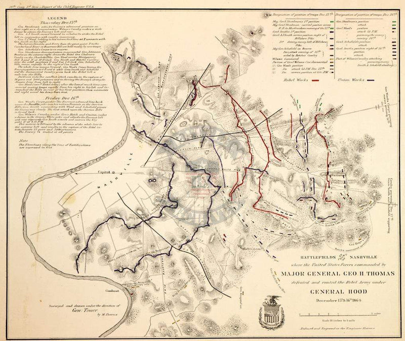 Battle Archives Map Nashville, Tennessee #1