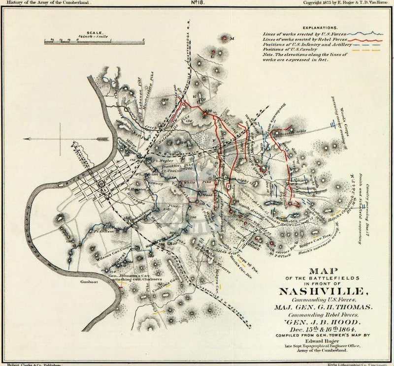 Battle Archives Map Nashville, Tennessee #2