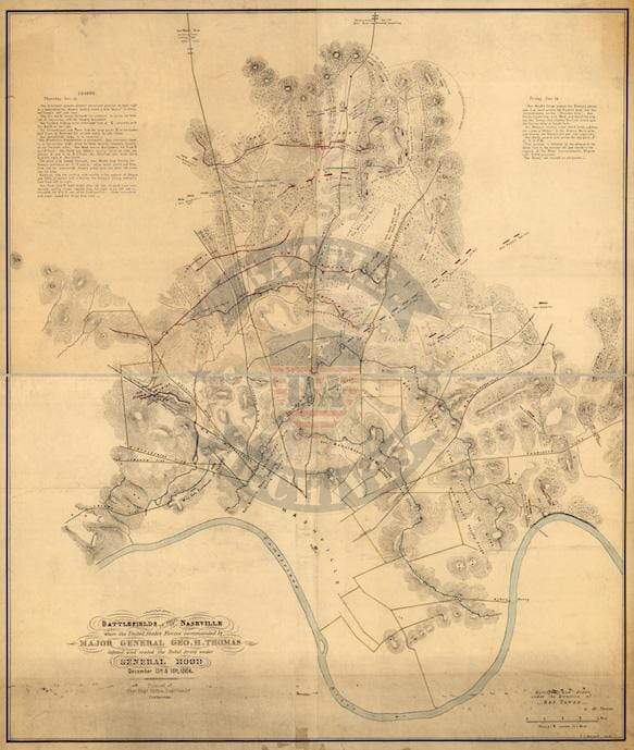 Battle Archives Map Nashville, Tennessee #3