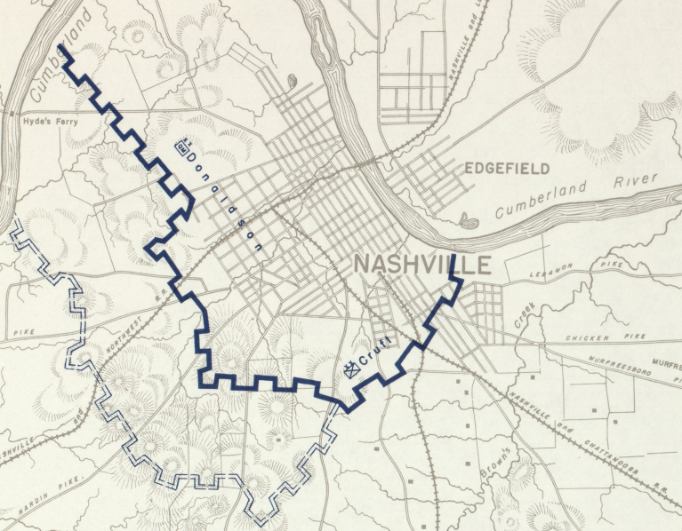 Nashville Tennessee Defensive Perimeter Battle Map Battle Archives Map Nashville Tennessee 4 