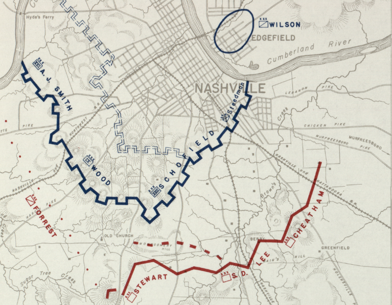 Nashville Tennessee Start And End Battle Map Battle Archives Battle Archives Map Nashville Tennessee 5 