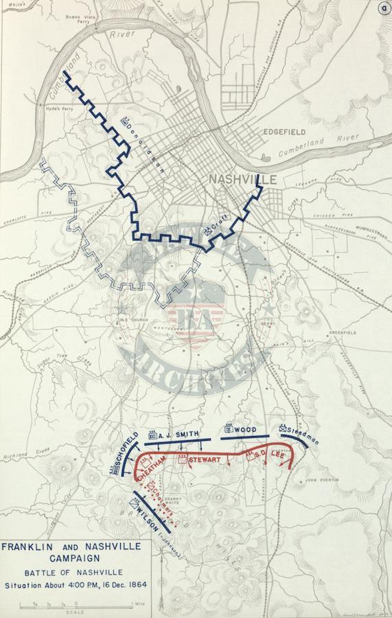 Battle Archives Map Nashville, Tennessee #x