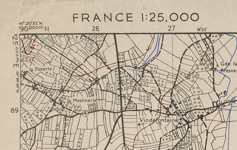 Normandy Carentan Topographical Map