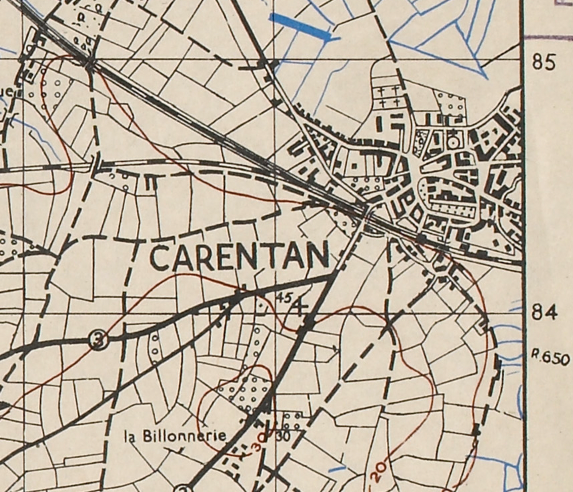 Normandy Carentan Topographical Map