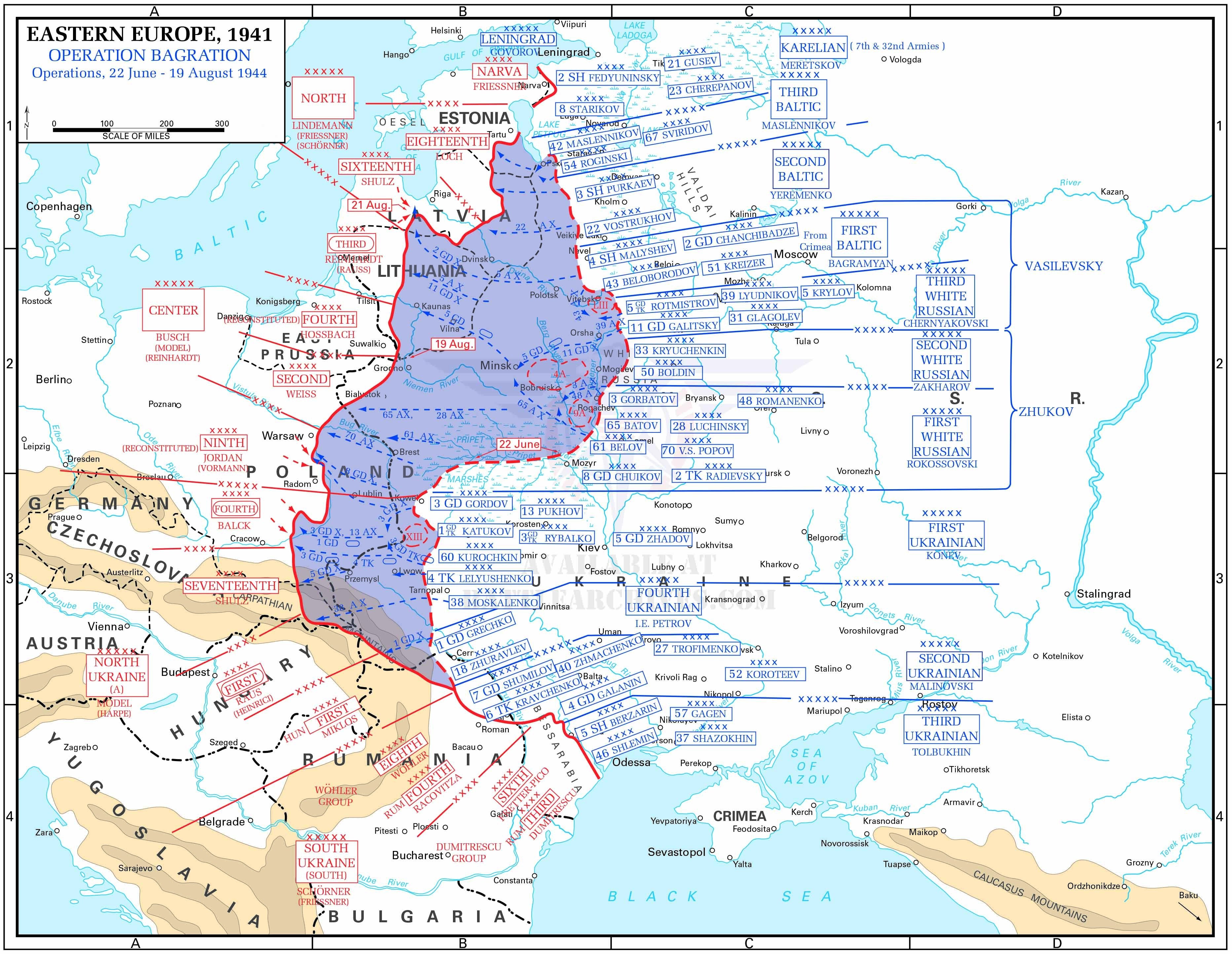 Operation Bagration, 1944 Battle Map