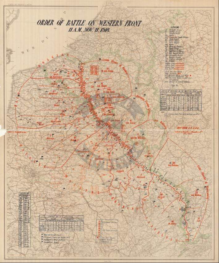 Battle Archives Map Order of Battle at Armistice #1