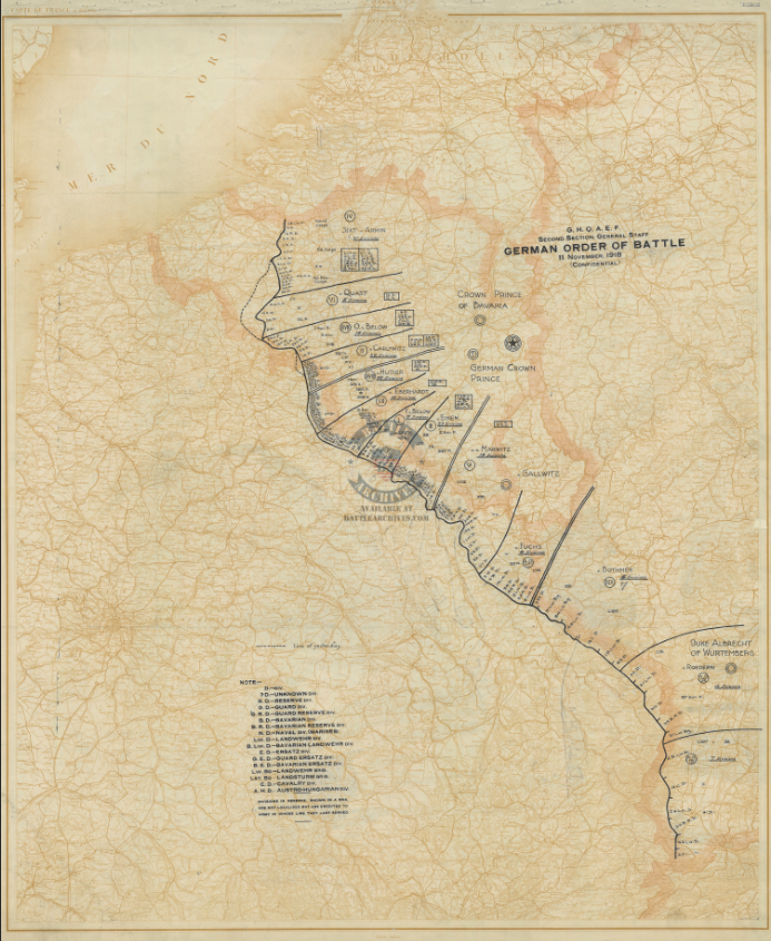 Battle Archives Map Order of Battle at Armistice #3