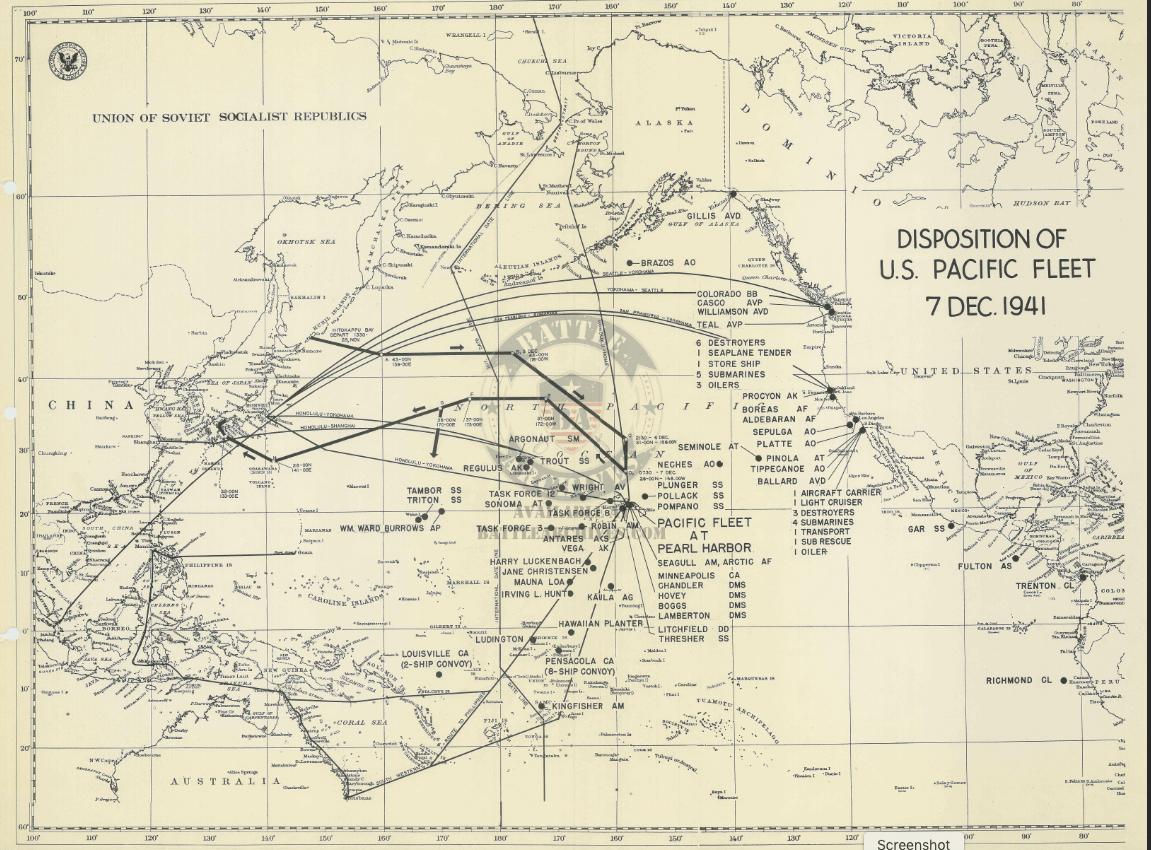 Battle Archives Map Pearl Harbor #1