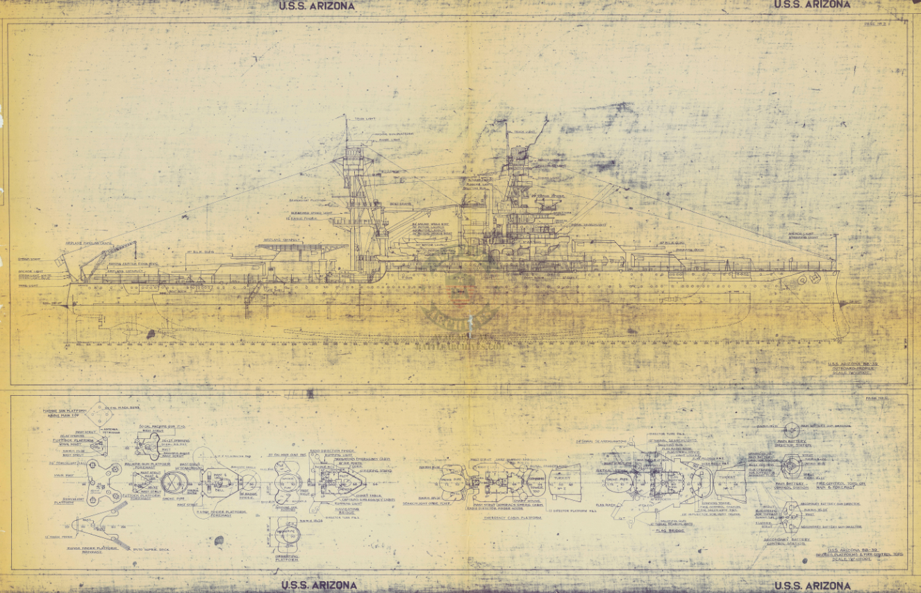 Battle Archives Map Pearl Harbor #2 (USS Arizona)