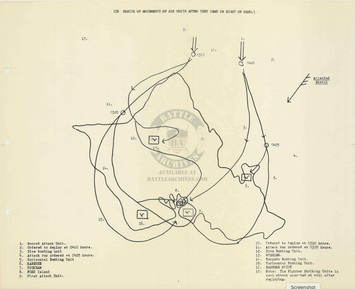 Battle Archives Map Pearl Harbor #3