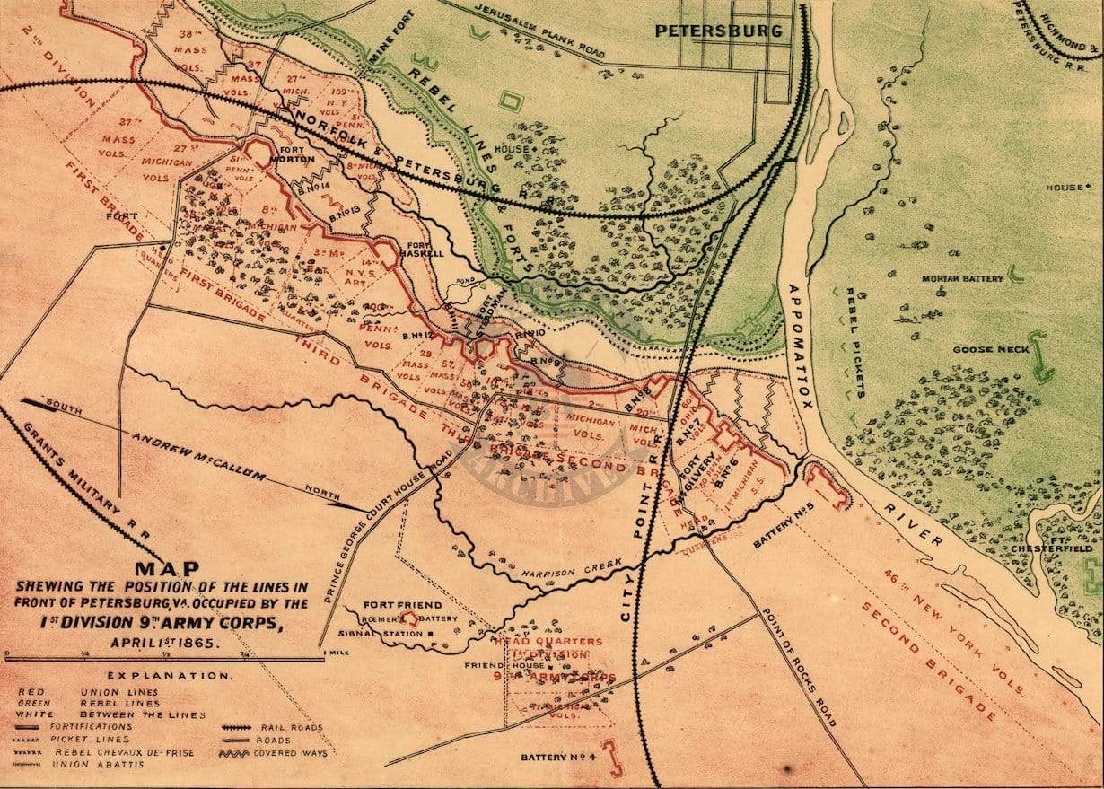 Battle Archives Map Petersburg, Virginia