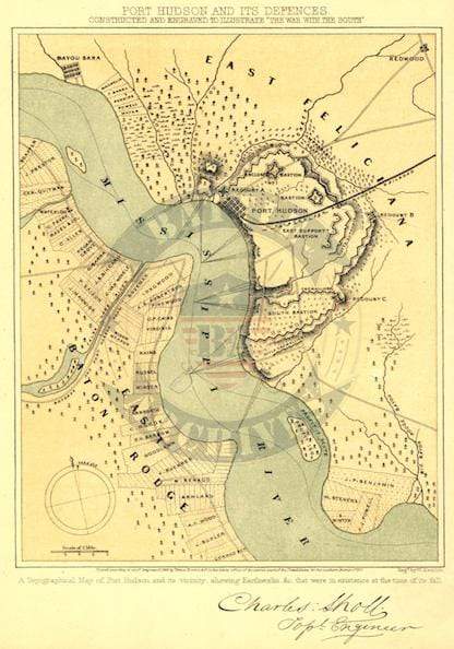 Battle Archives Map Port Hudson, Louisiana (Baton Rouge)