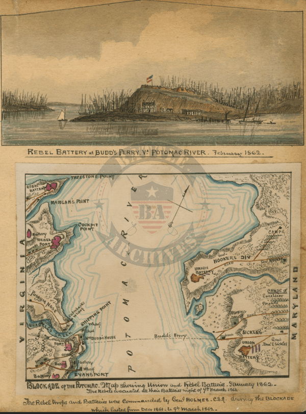 Battle Archives Map Rebel Blockade of the Potomac River