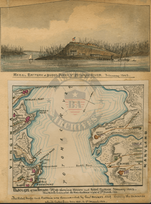 Battle Archives Map Rebel Blockade of the Potomac River