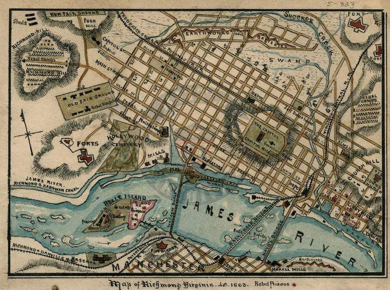 Battle Archives Map Richmond, Virginia #1