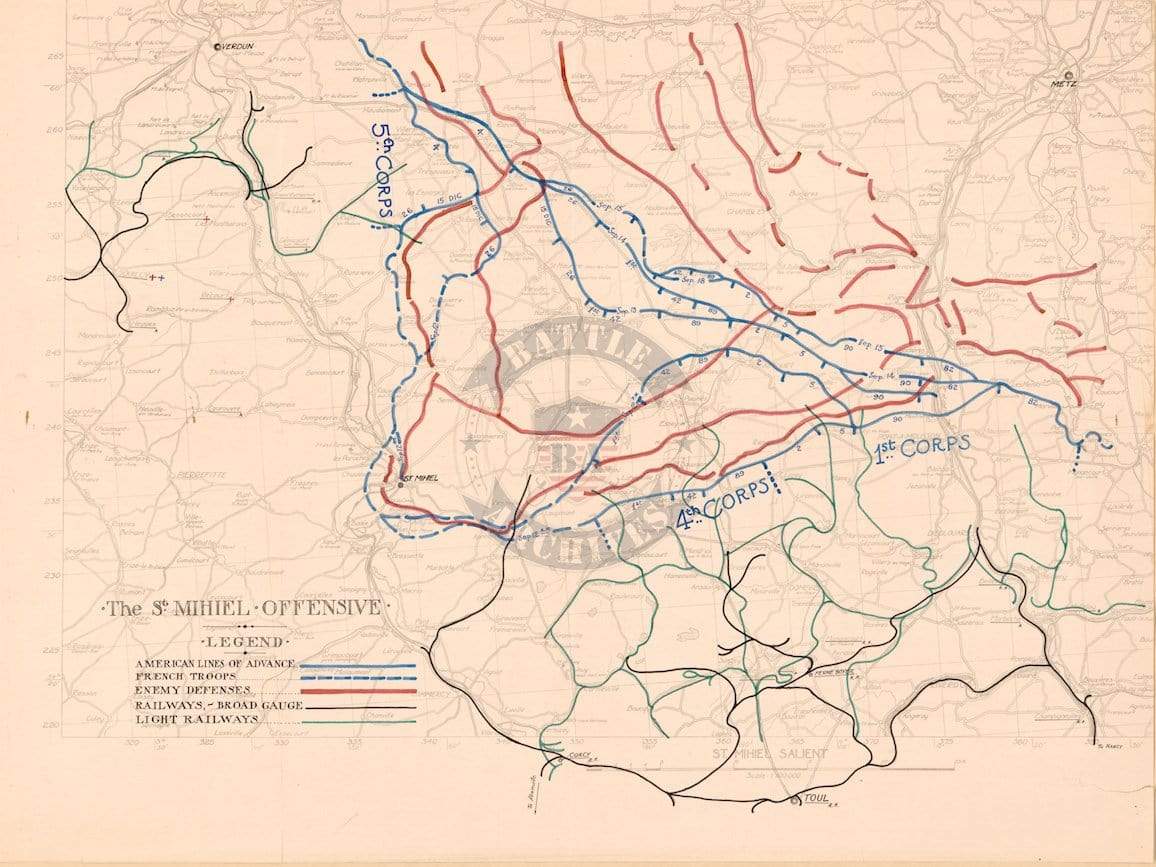 Battle Archives Map Saint Mihiel Offensive #1