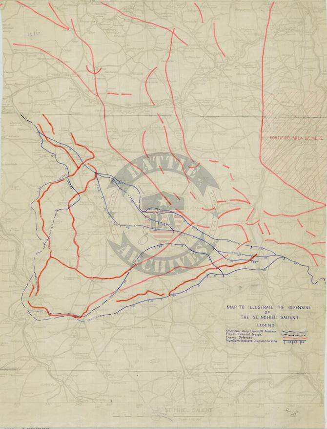 Battle Archives Map Saint Mihiel Offensive #3