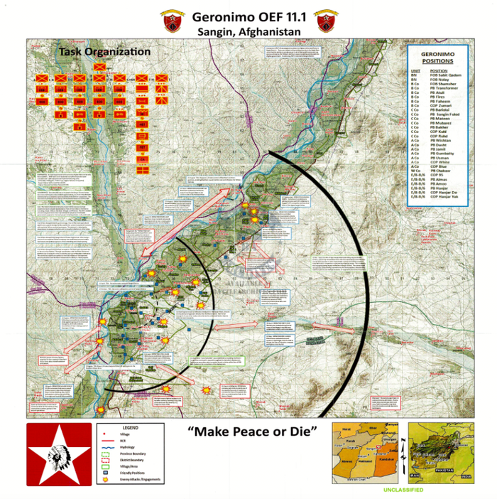 Battle Archives Map Sangin, Afghanistan