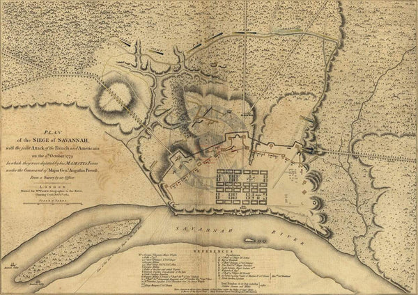 Battle Archives Map Savannah, Georgia #1 (1779)