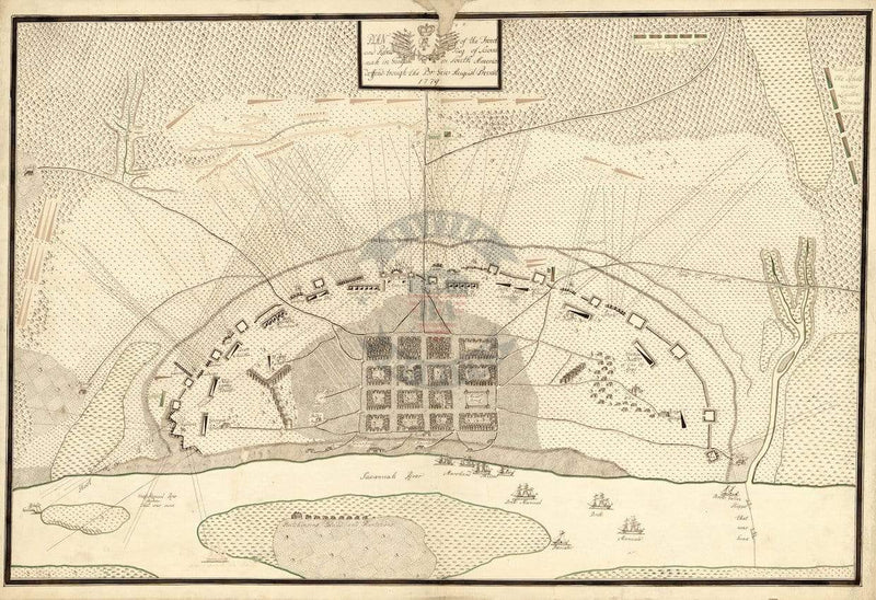 Battle Archives Map Savannah, Georgia #2 (1779)