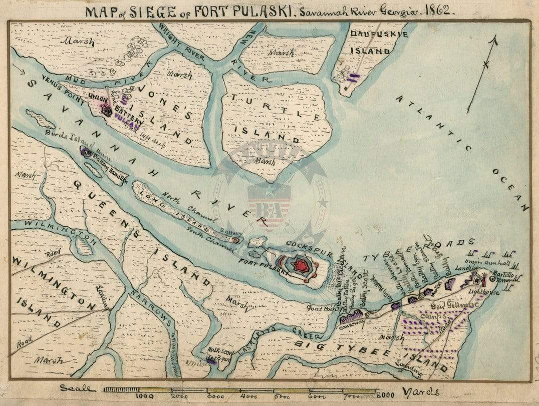 Battle Archives Map Savannah, Georgia #2