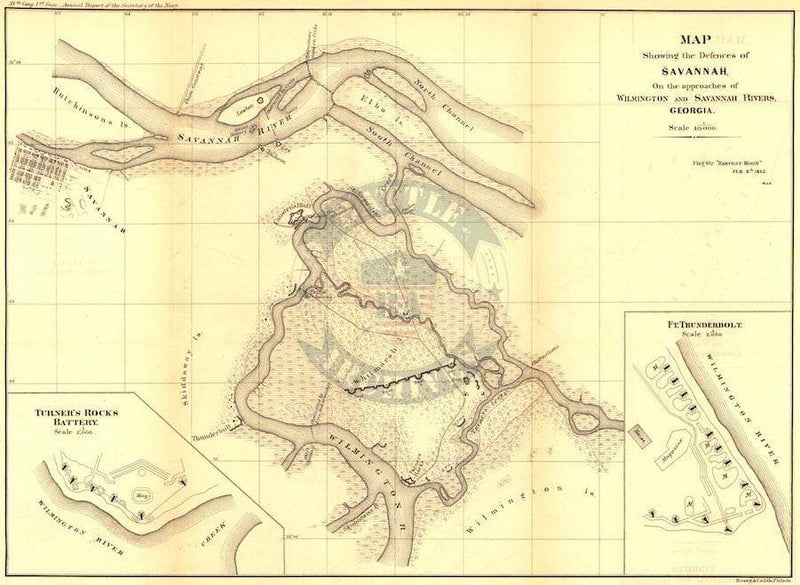 Battle Archives Map Savannah, Georgia #3