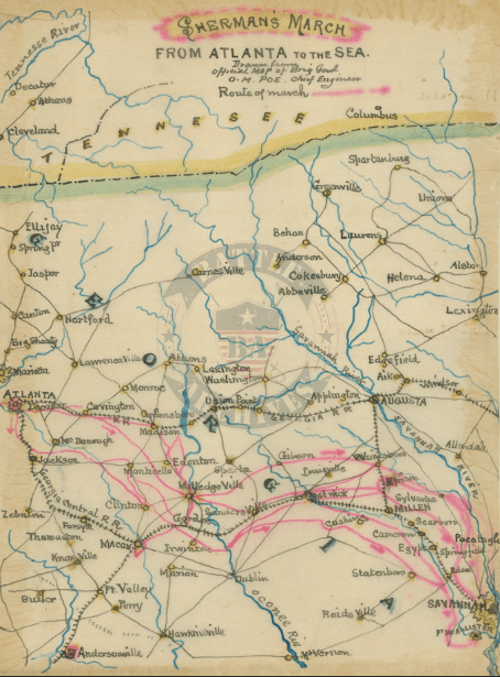 Battle Archives Map Sherman's March To The Sea #1