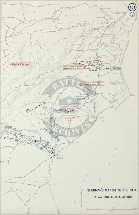 Battle Archives Map Sherman's March To The Sea #2