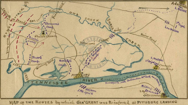 Battle Archives Map Shiloh, Tennessee #1