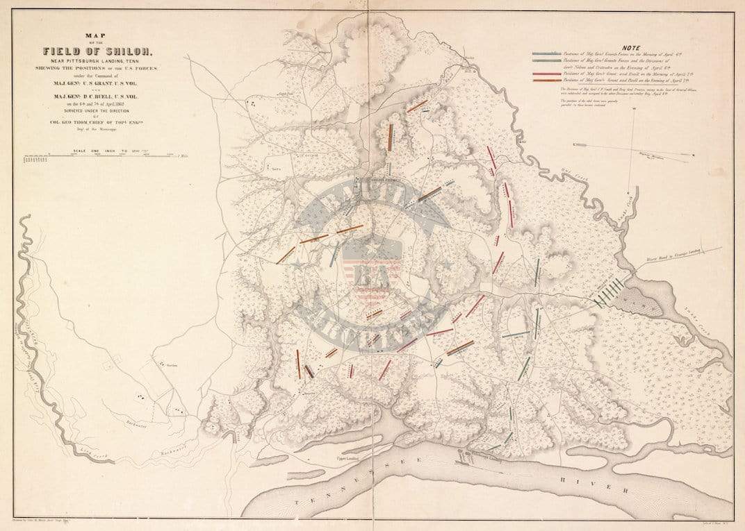 Battle Archives Map Shiloh, Tennessee #2