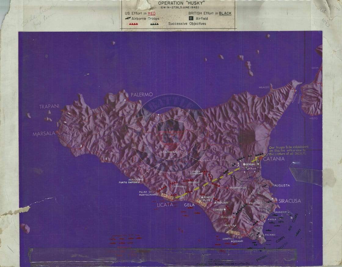 Battle Archives Map Sicily 1943 Operation Husky Battle Map